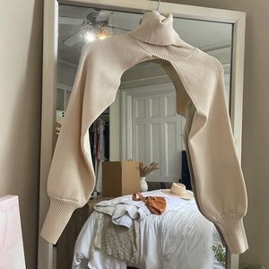 Cutout Cream Sweater. One size.